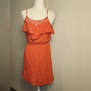 Red Camel Empire Waist Spaghetti Strap Coral Pink Dress Medium M EUC